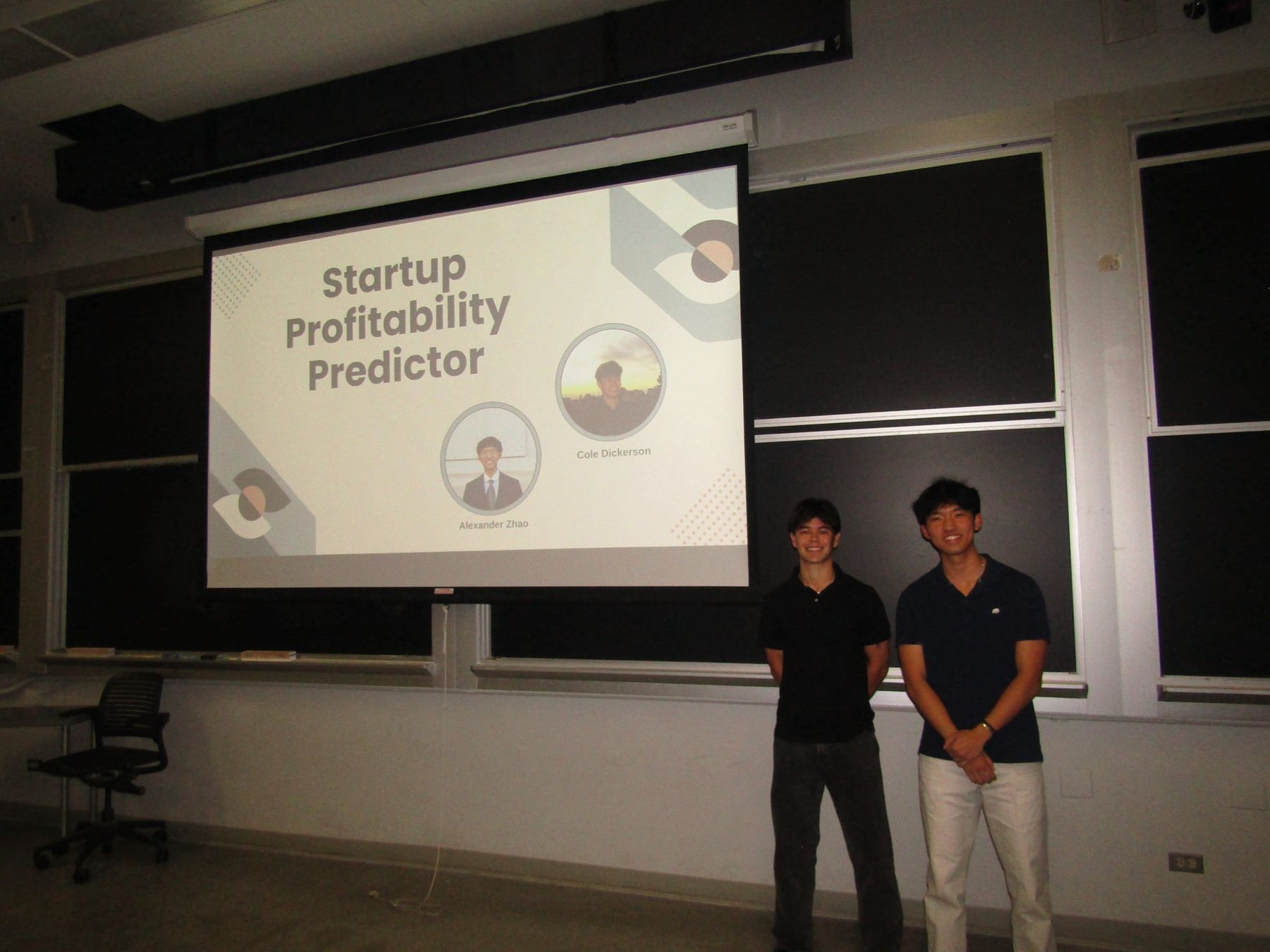 Cole and Alex presenting their Fall 2025 Junior Consultant Program final project